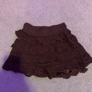 Black Ruffle Lace Shorts